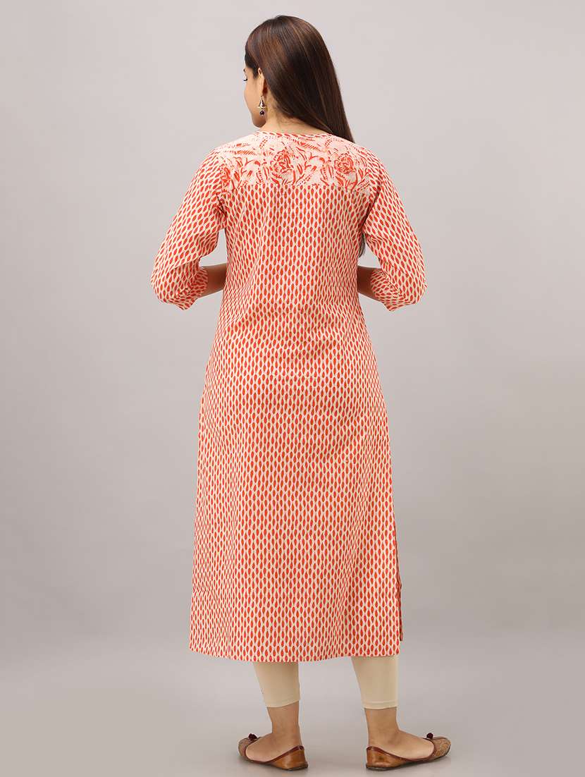 printed a-line kurta - 16642287 - Standard Image - 2