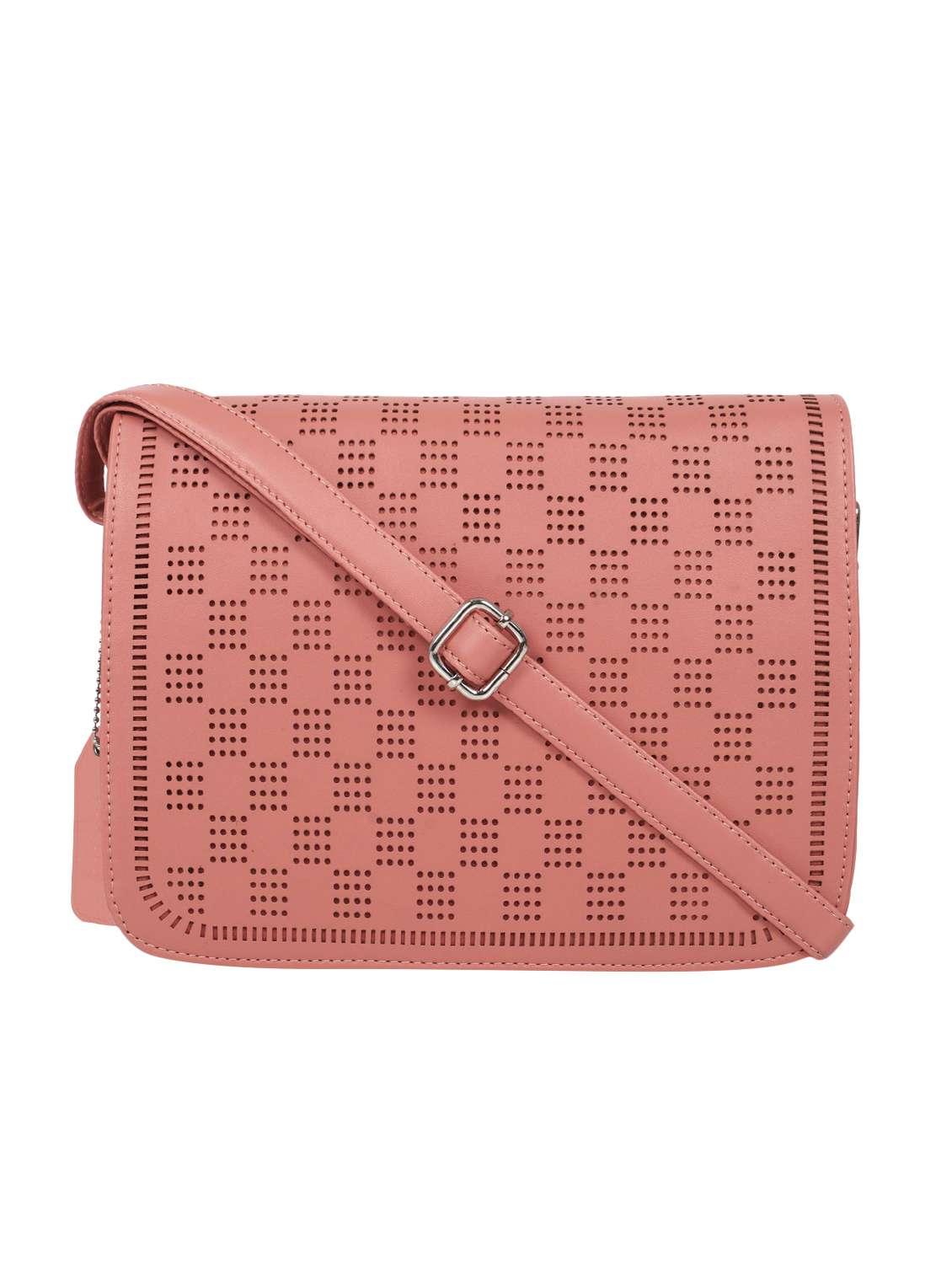 pink leatherette (pu) sling bag