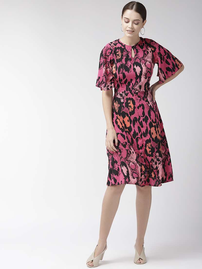 women's sheath animal print dress