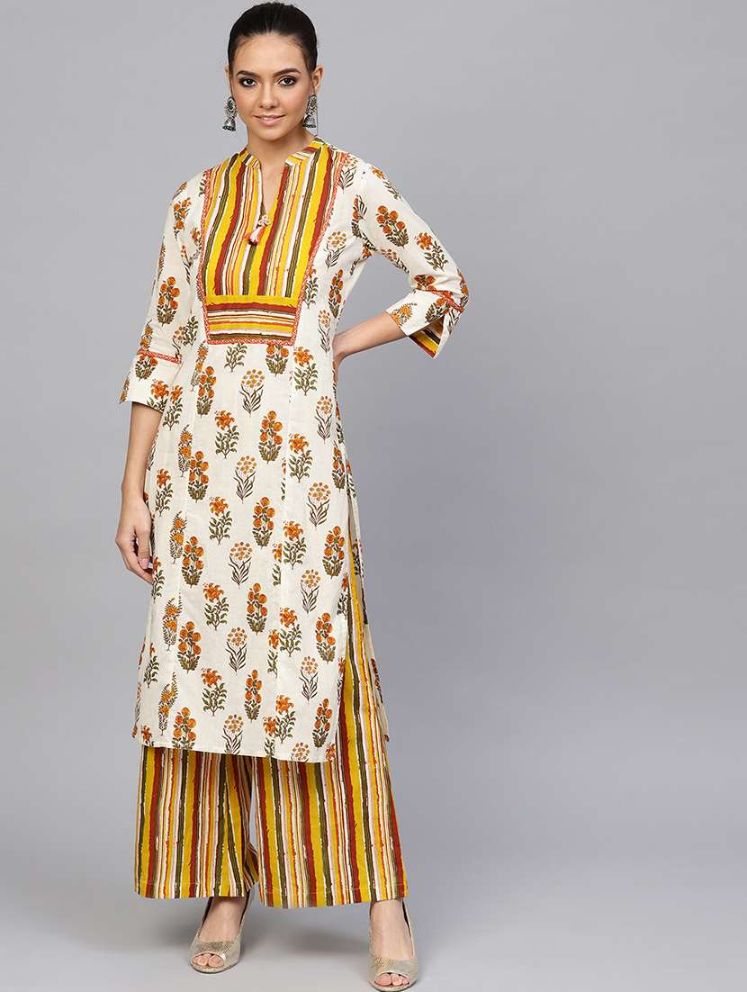 floral printed kurta palazzo set