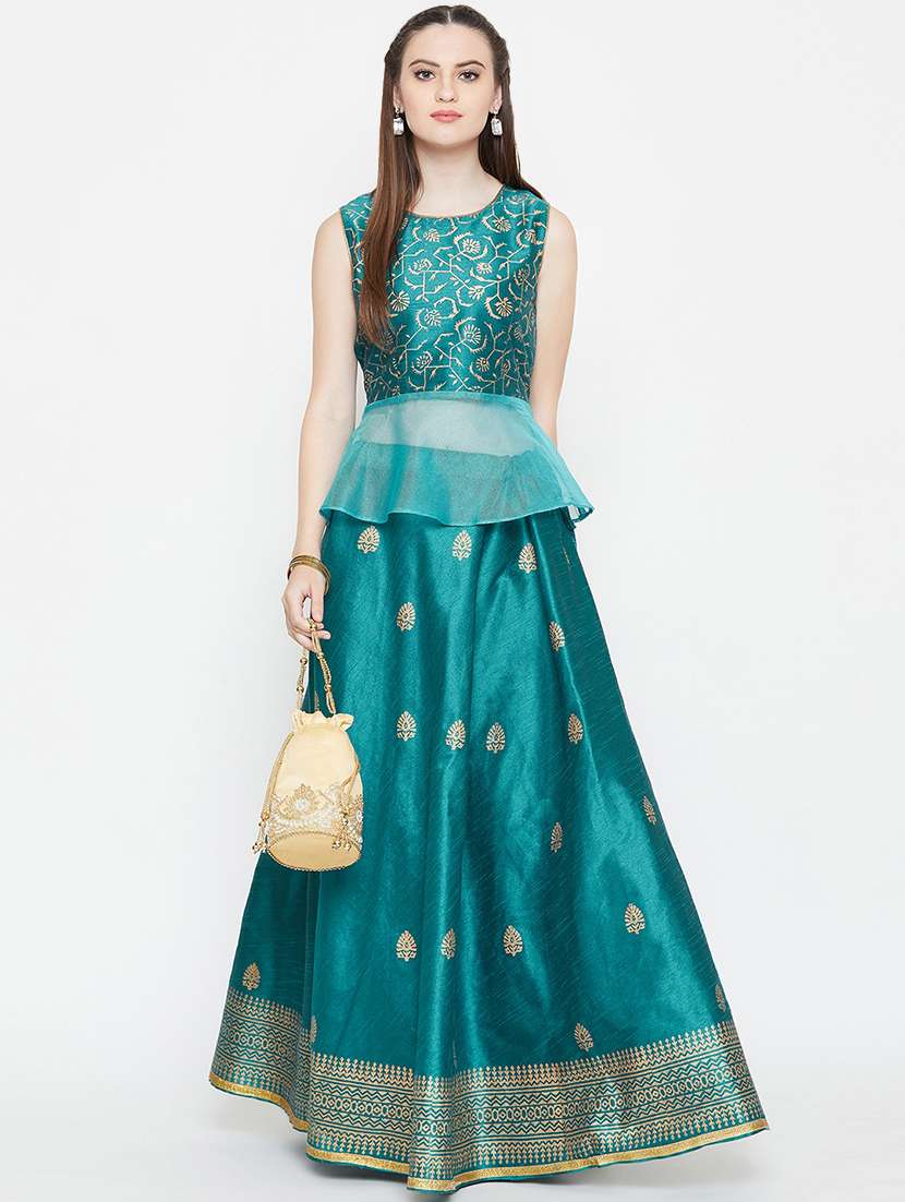 block print a-line lehenga