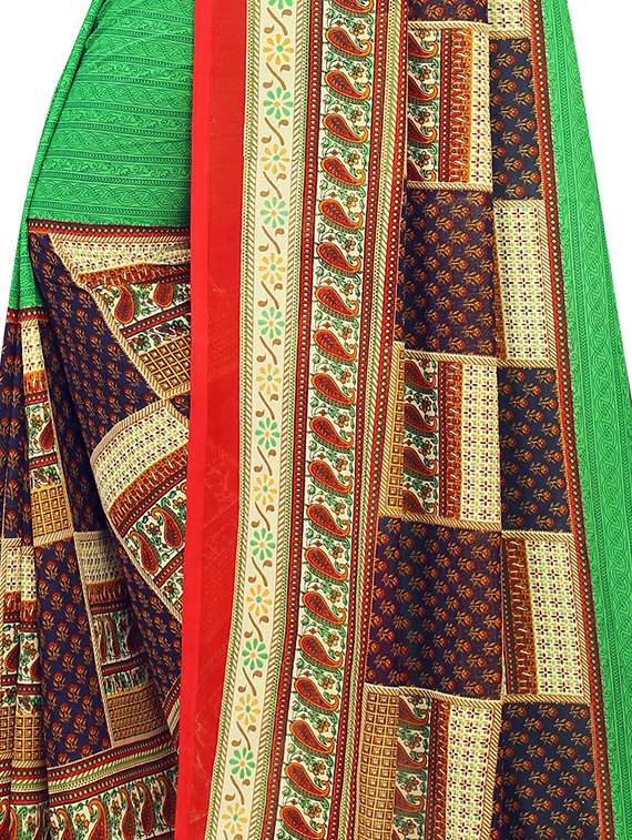 women's paisley green colored saree with blouse - 16646000 -  Standard Image - 2