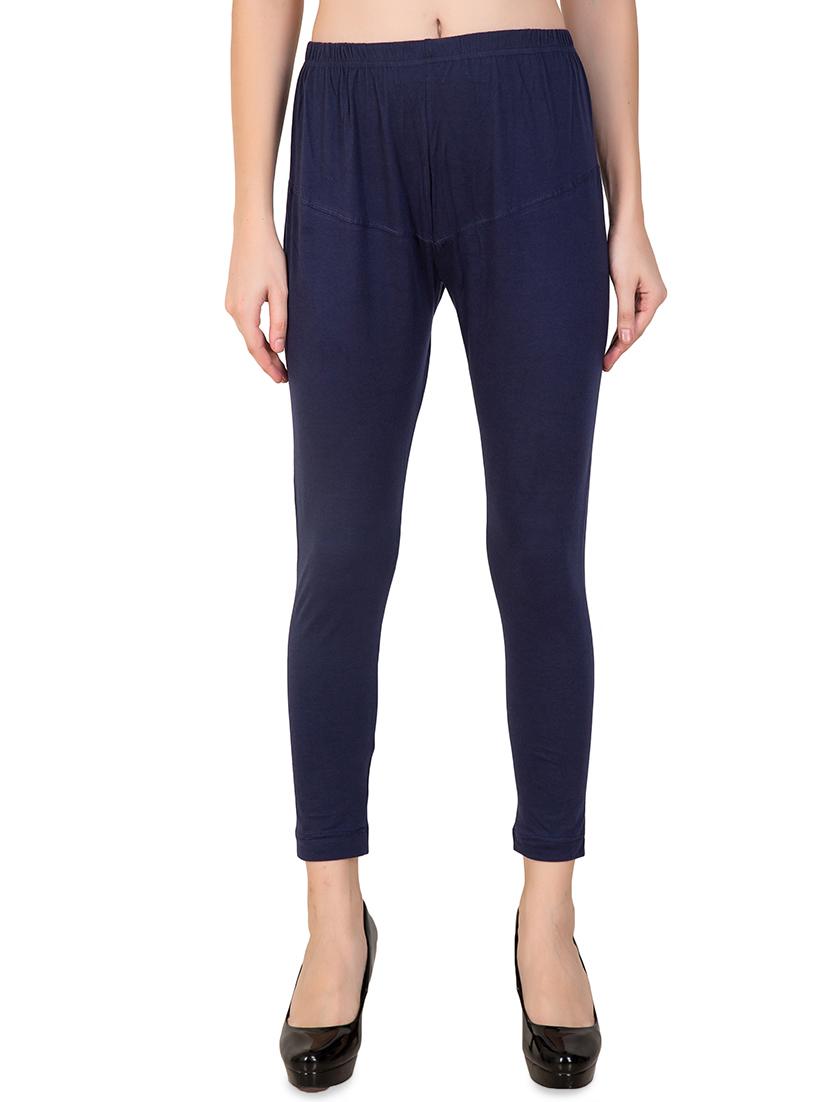 blue solid ankle length legging - 16646224 - Zoom Image - 0