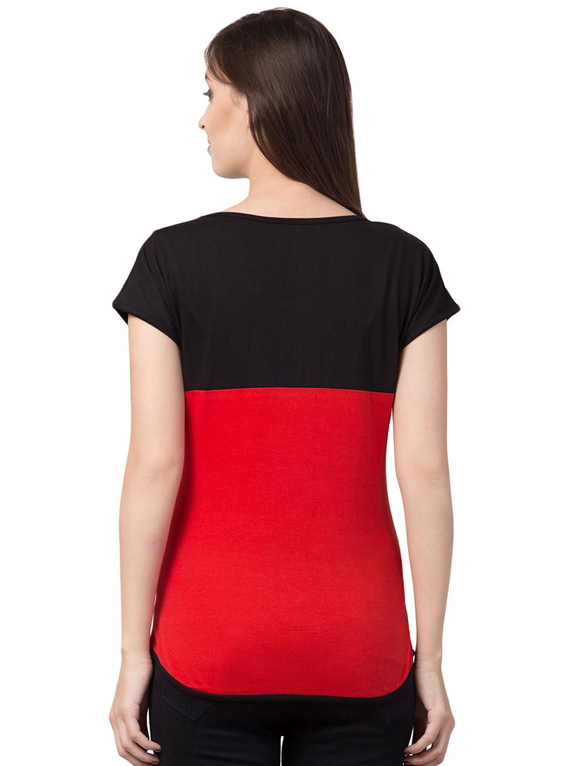color block round neck tee - 16649176 - Standard Image - 2