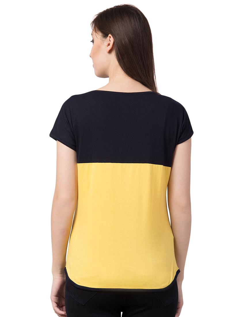 color block round neck tee - 16649177 - Standard Image - 2