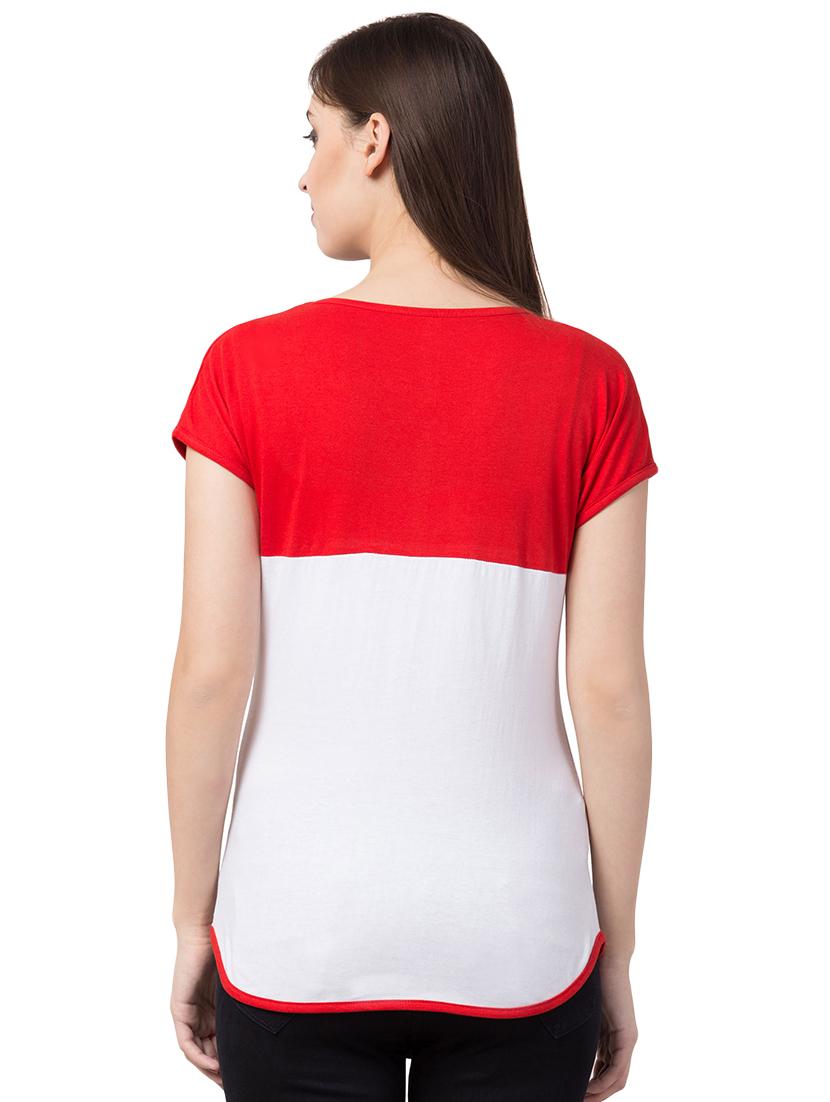 color block round neck tee - 16649179 - Standard Image - 2