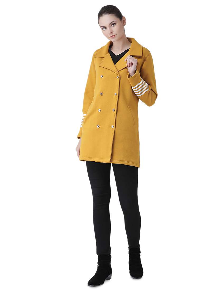 contrast stripe coatigan jacket