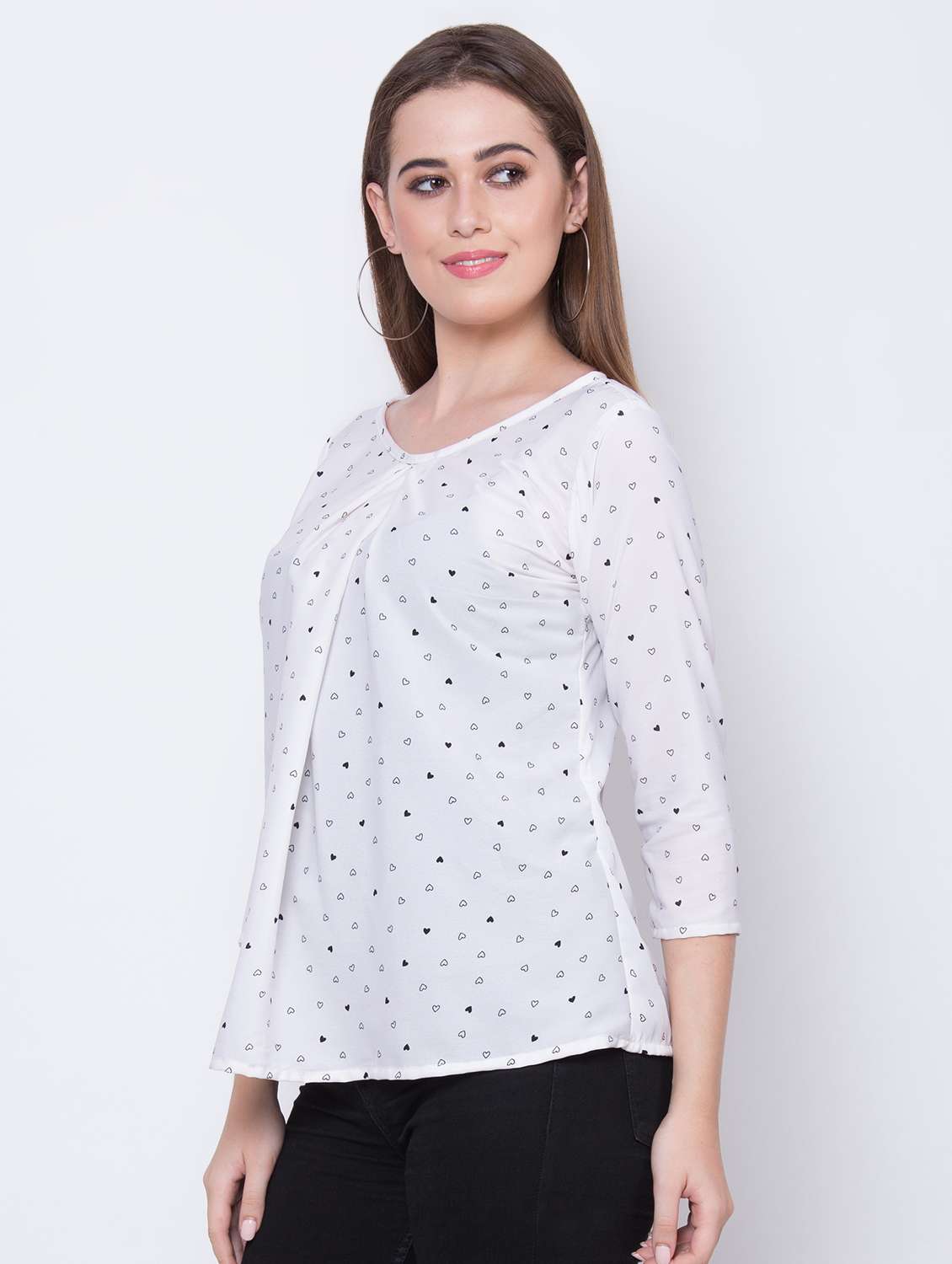 women's a line round neck top - 16649566 -  Standard Image - 2