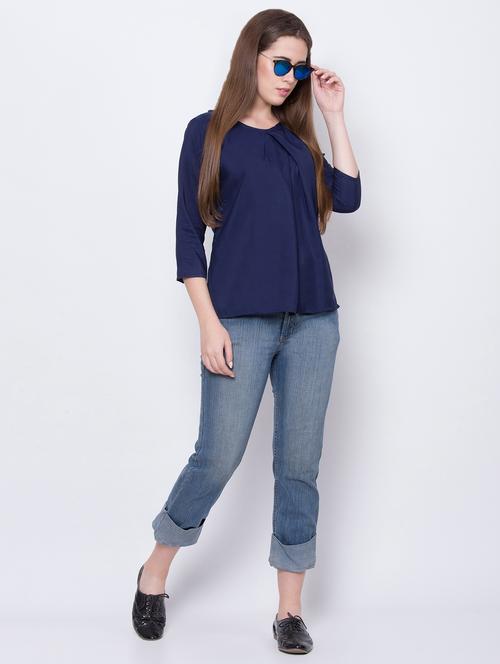women's straight round neck top - 16649567 -  Standard Image - 0