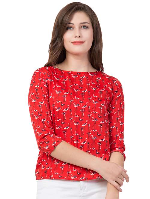 women's straight round neck top - 16650947 -  Standard Image - 0