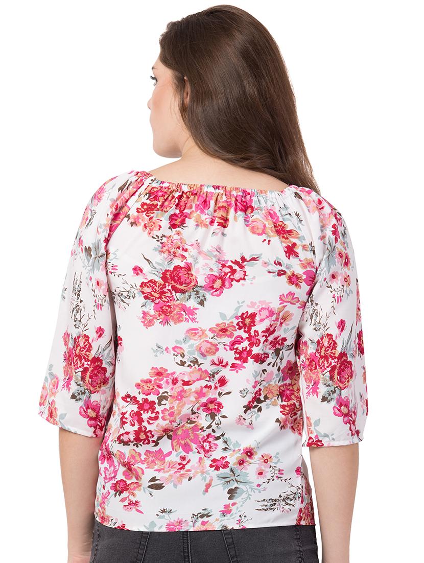 off shoulder floral top - 16650950 - Standard Image - 2
