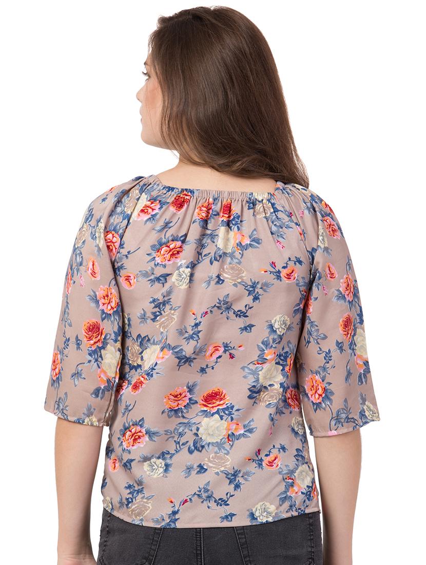 off shoulder floral top - 16650952 - Standard Image - 2