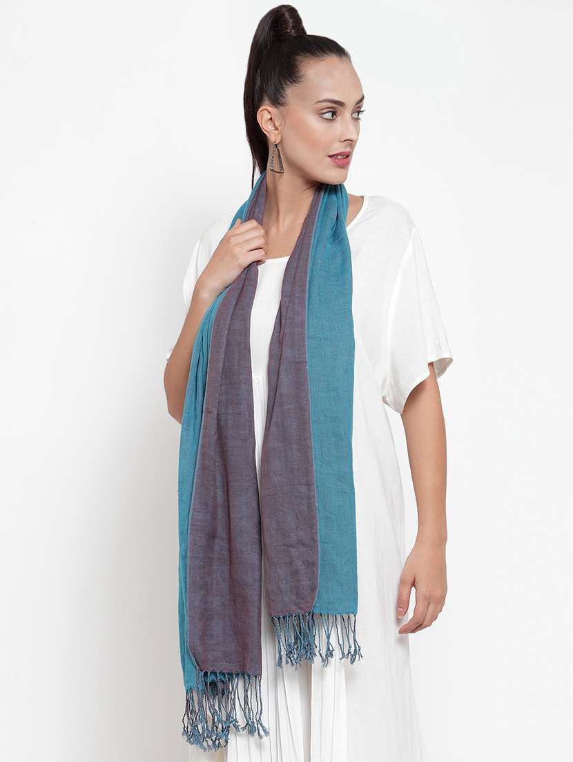blue cotton stole