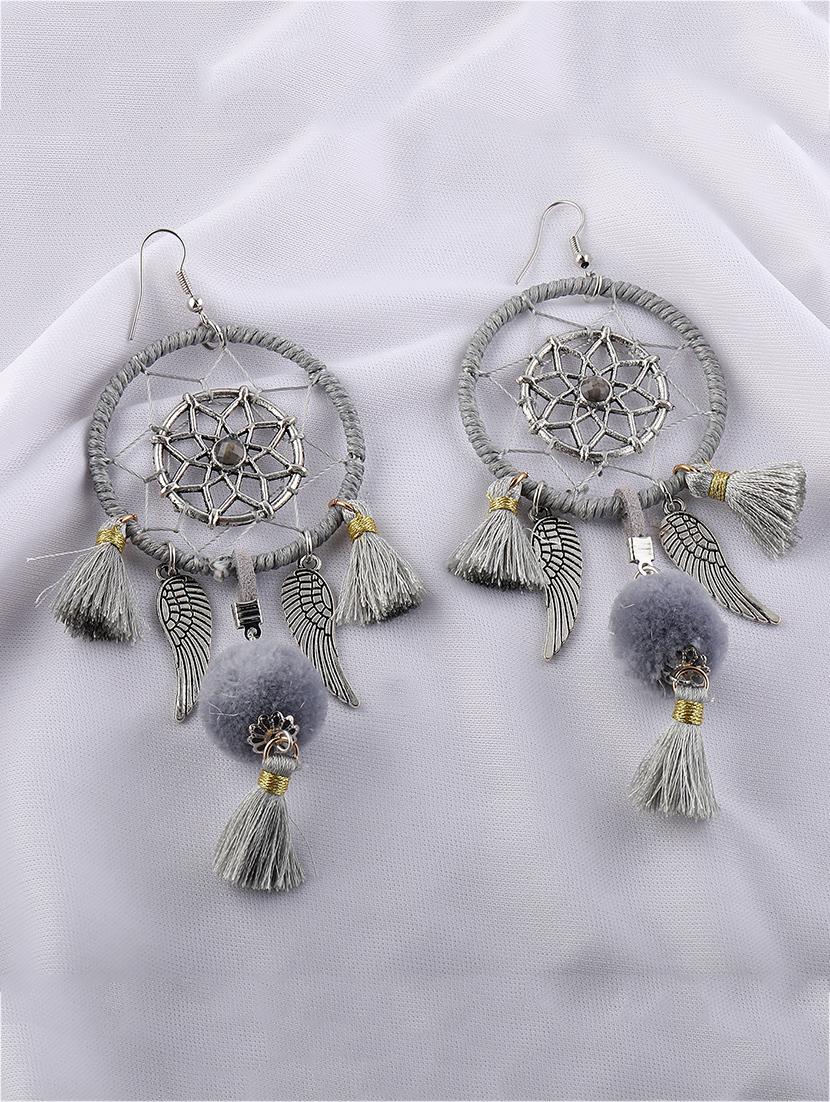 grey metal drop earring - 16658789 - Zoom Image - 0