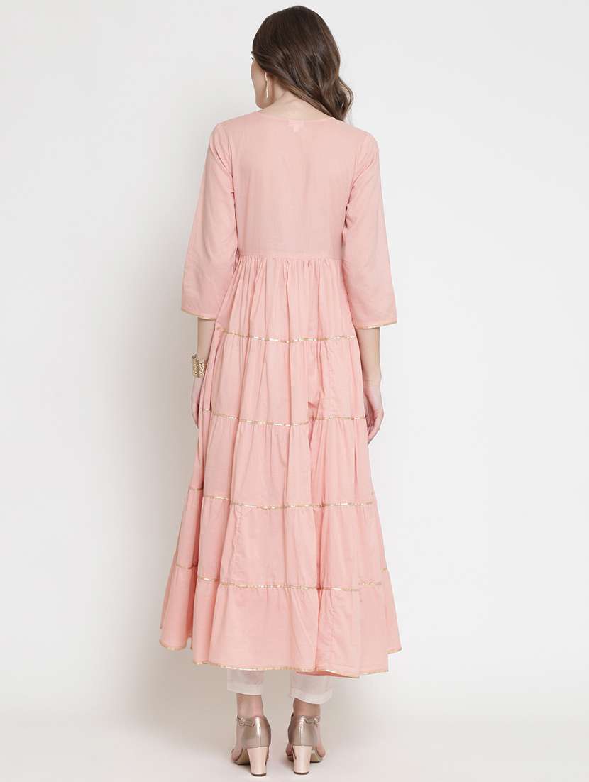 gota patti work tiered kurta pant set - 16659143 -  Standard Image - 2