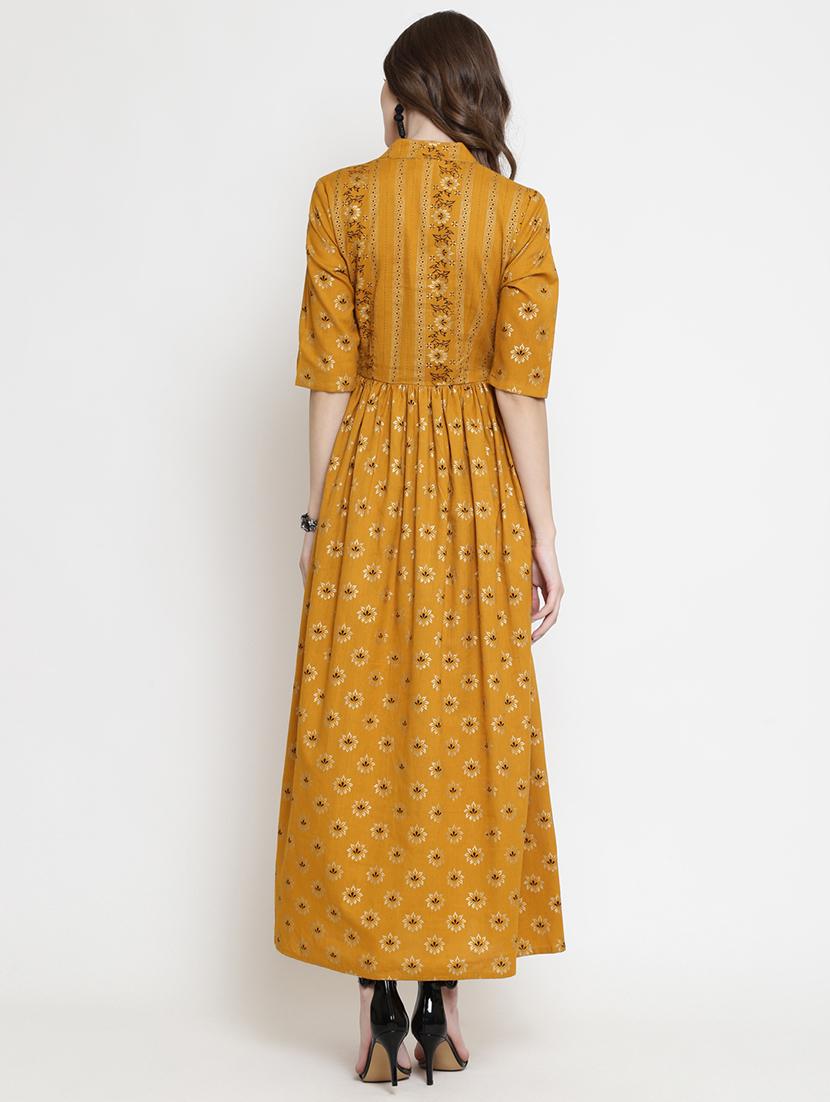 floral print flared ethnic dress - 16659219 - Standard Image - 2