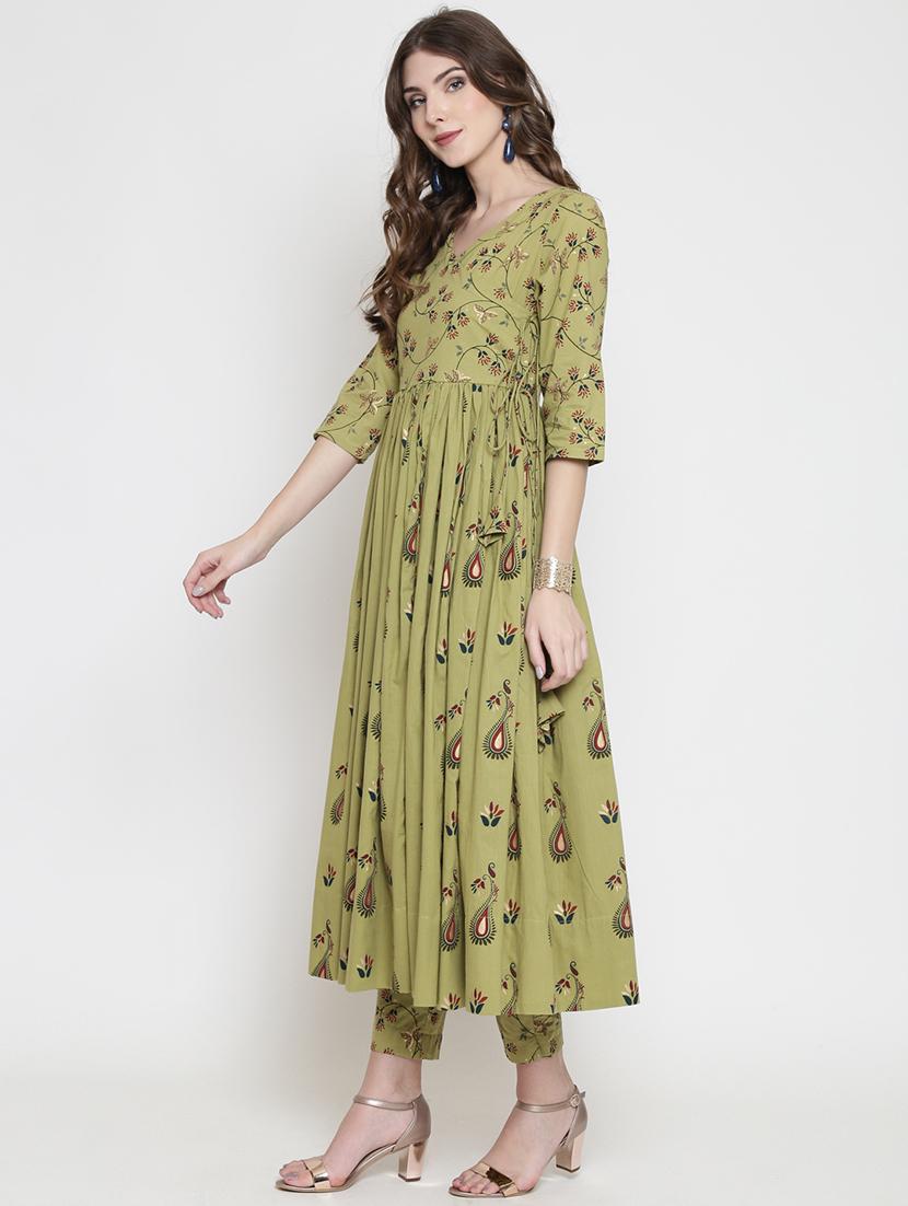 floral printed flared kurta - 16659228 - Standard Image - 2