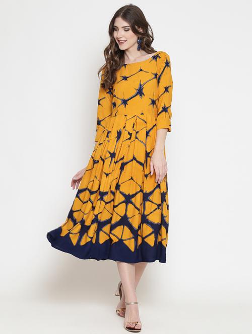 women's fit & flare printed dress - 16659340 -  Standard Image - 0