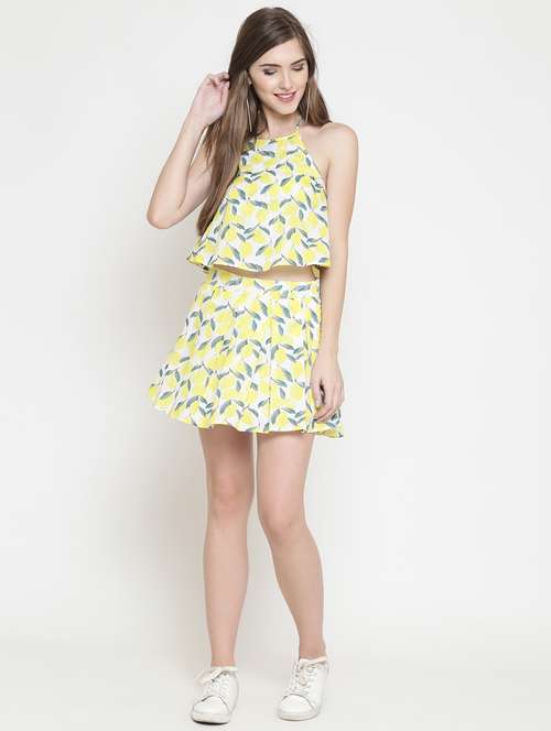 halter neck pleated skirt and top set - 16659353 - Standard Image - 0
