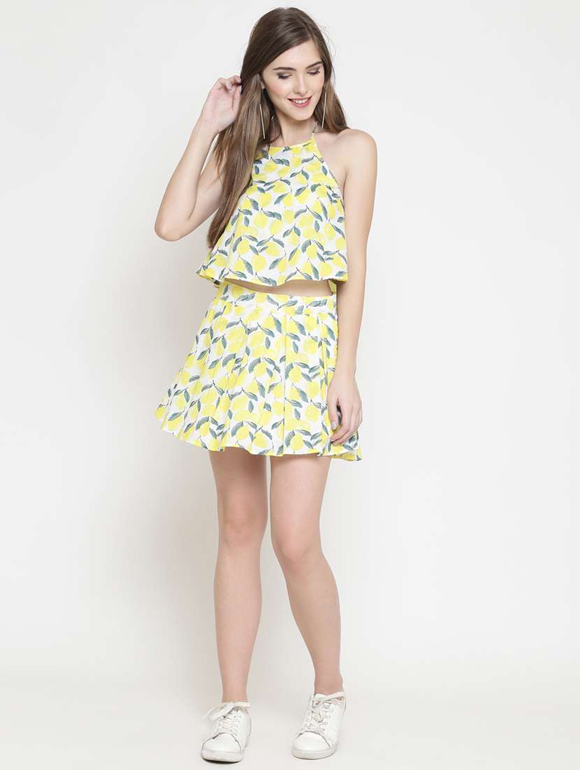 halter neck pleated skirt and top set - 16659353 - Zoom Image - 0