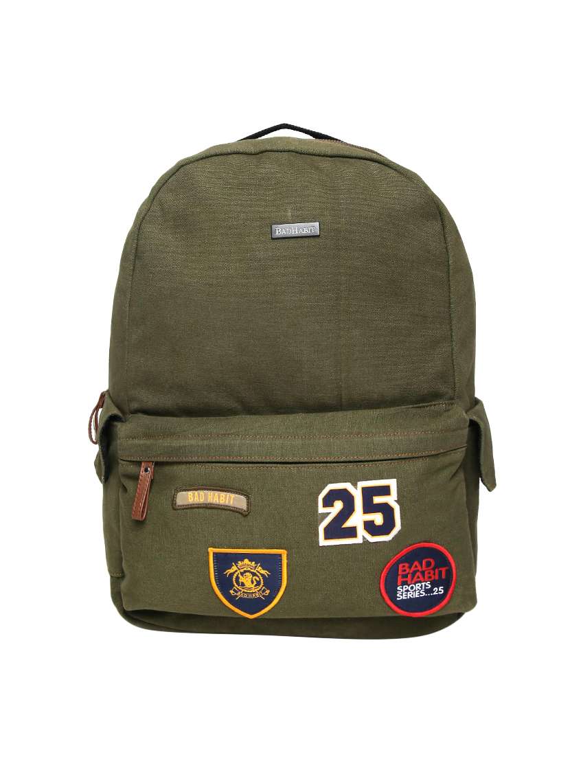 olive green canvas backpack