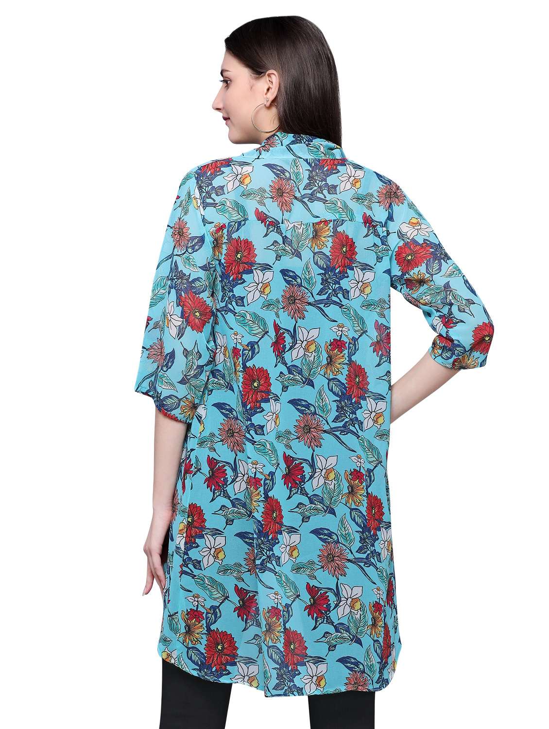 floral asymmetric shrug - 16661072 - Standard Image - 2