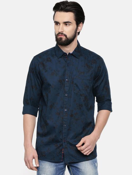 blue printed casual shirt - 16661104 -  Standard Image - 0
