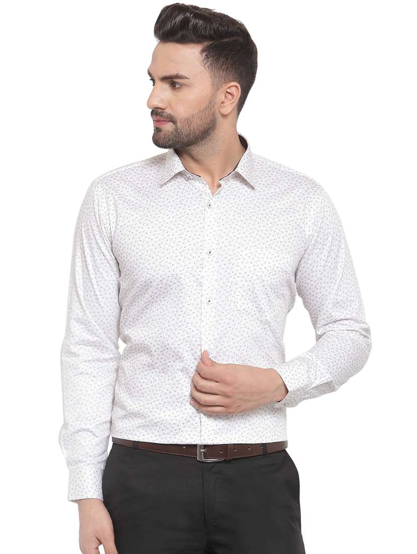 white floral print formal shirt