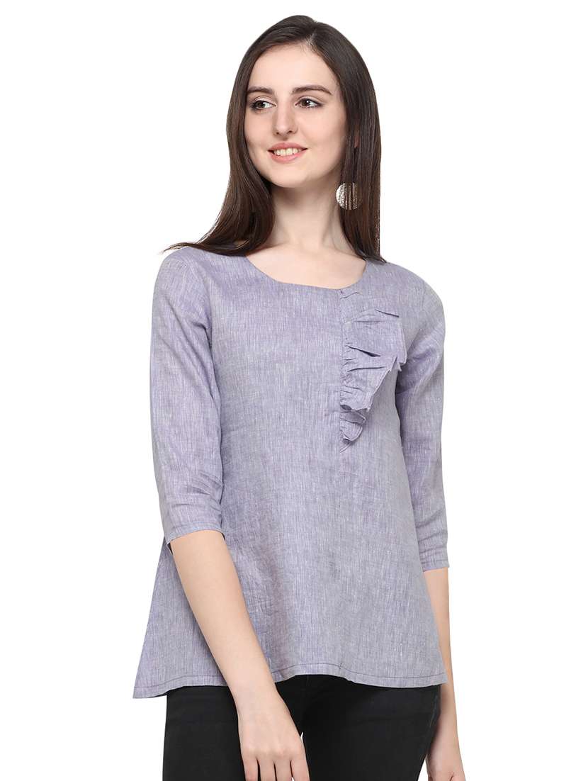 women's a line round neck top