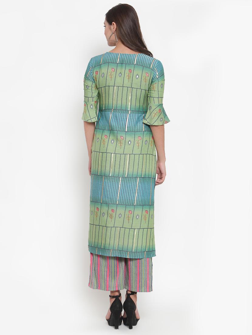 printed straight kurta - 16663018 - Standard Image - 2