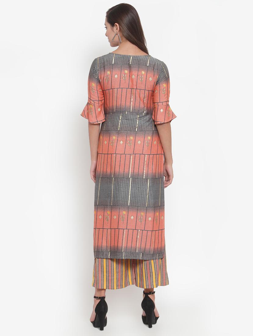 printed straight kurta - 16663019 - Standard Image - 2