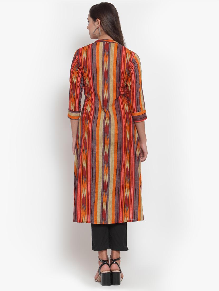 ikat print a-line kurta - 16663032 - Standard Image - 2