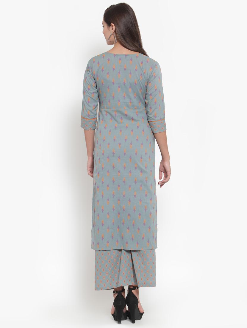 ikat print straight kurta - 16663048 - Standard Image - 2