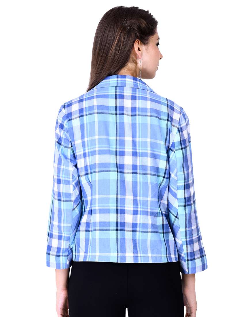 pocket detail checkered blazer - 16664780 - Standard Image - 2