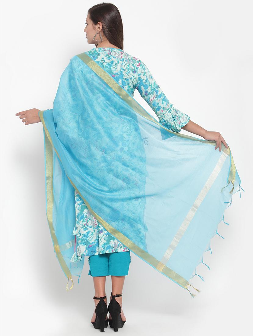 abstract print straight kurta dupatta set - 16666428 - Standard Image - 2