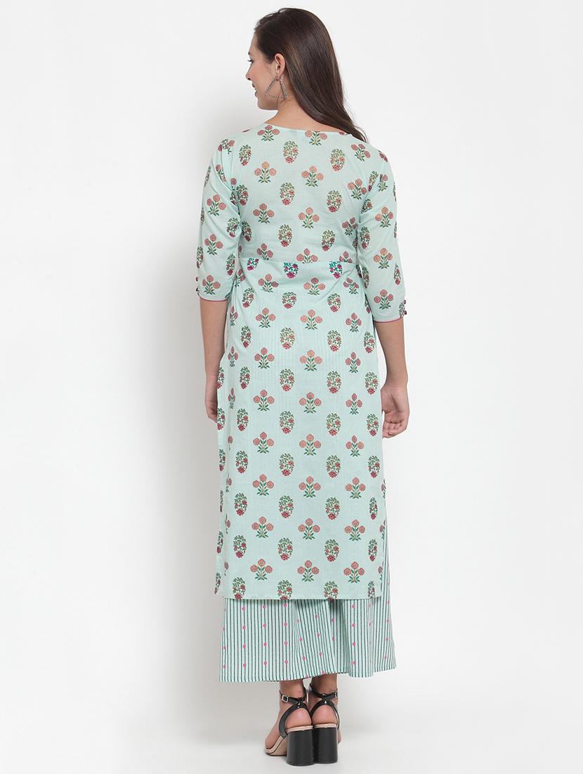floral print kurta palazzo set - 16666436 - Standard Image - 2