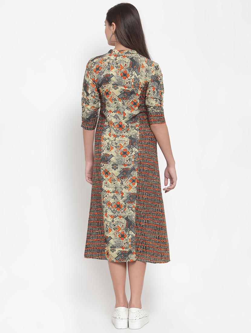 abstract print a-line dress - 16666722 - Standard Image - 2