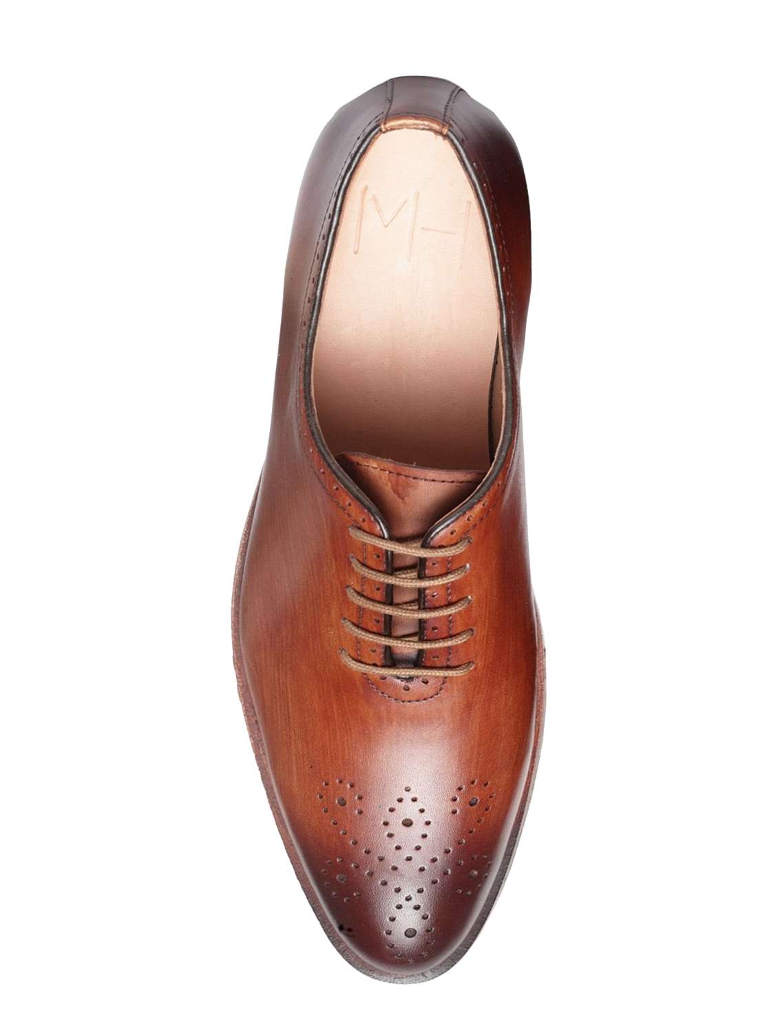 brown leatherette lace-up brouges - 16669030 -  Standard Image - 2