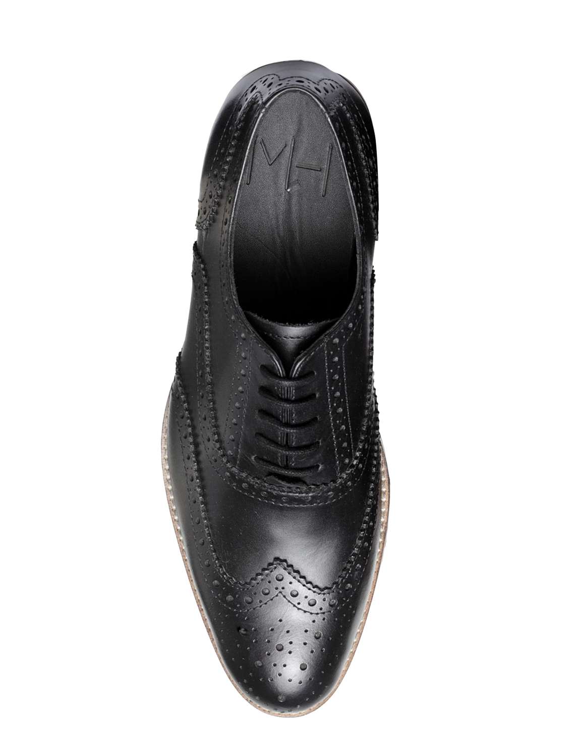 black leatherette lace-up brouges - 16669032 -  Standard Image - 2