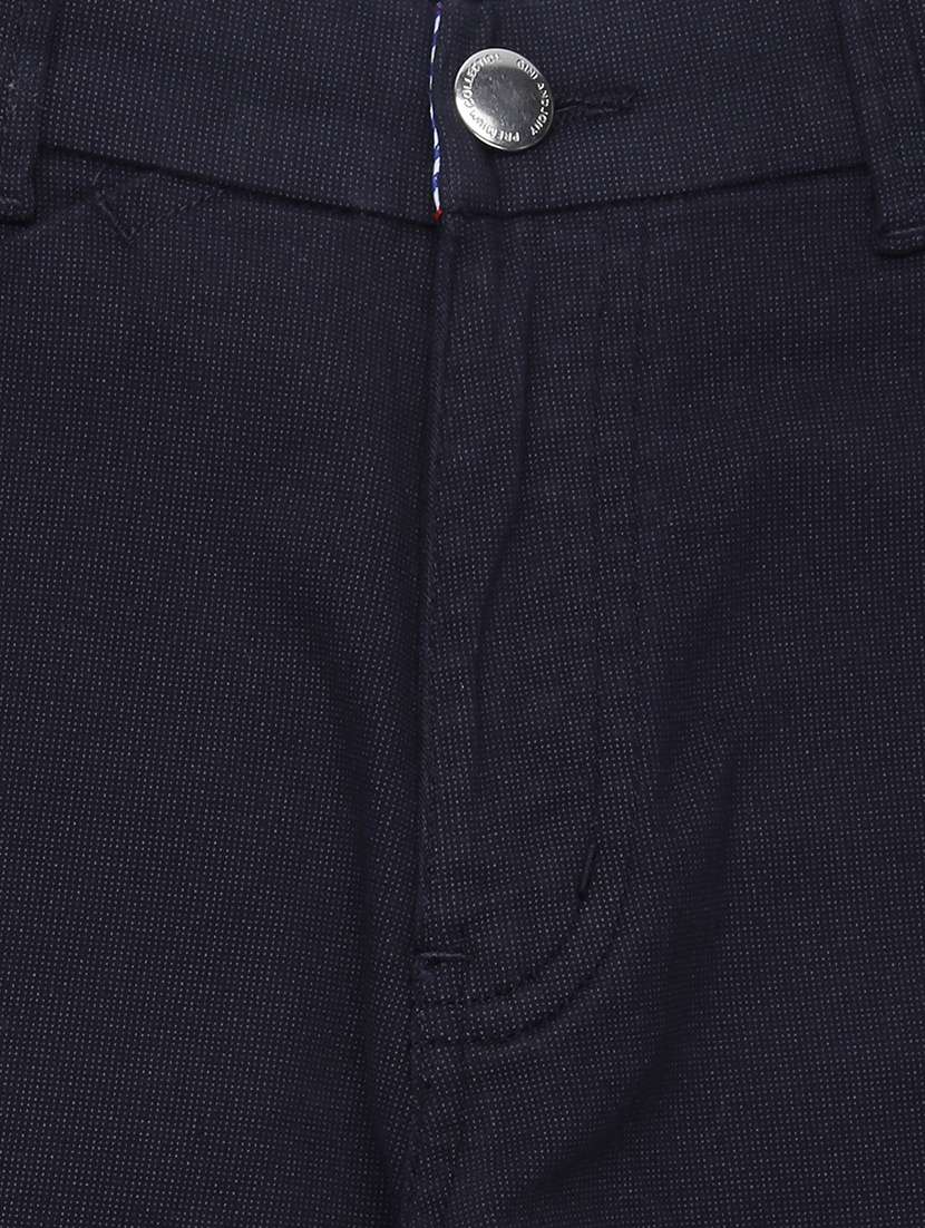 dark blue cotton blend casual trouser - 16672546 - Standard Image - 2