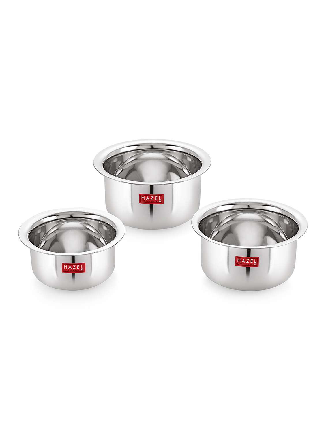 stainless steel heavy round tope (set of 3)
