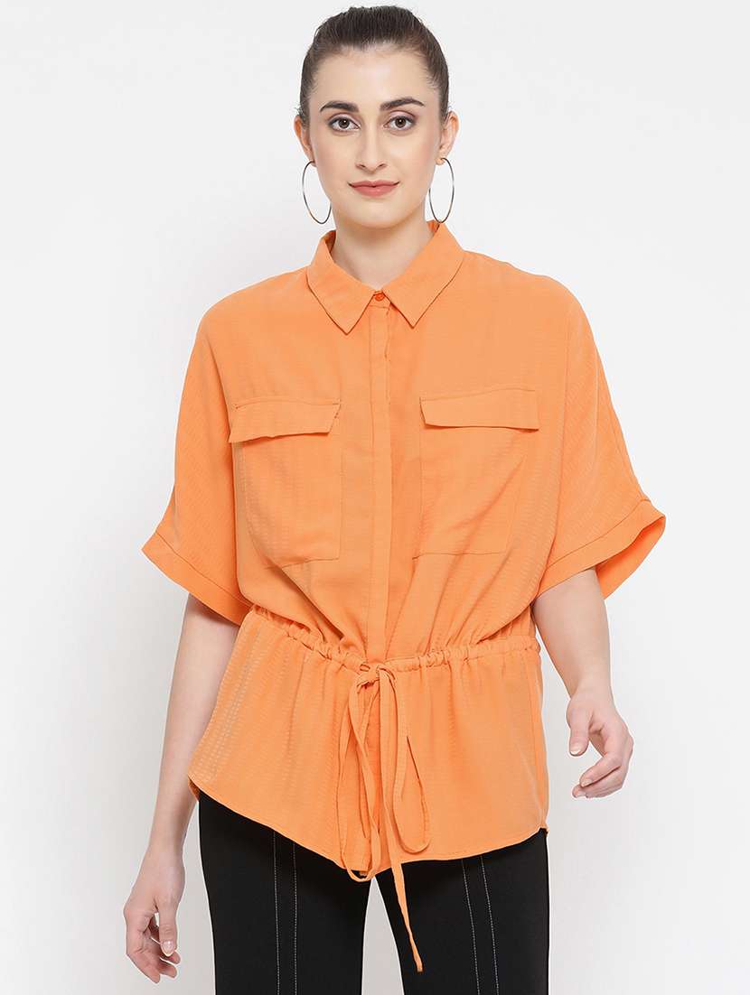 tie knot pocket detail shirt