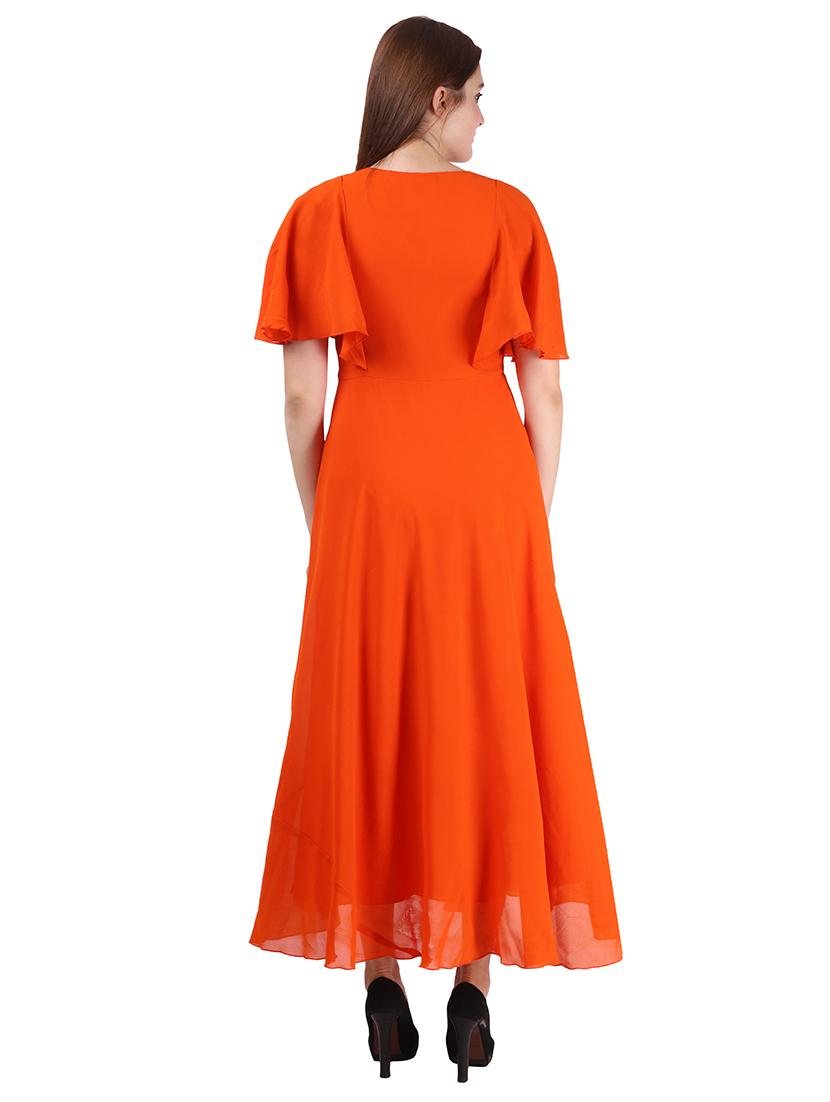 flute sleeved fit & flare maxi dress - 16674415 - Standard Image - 2