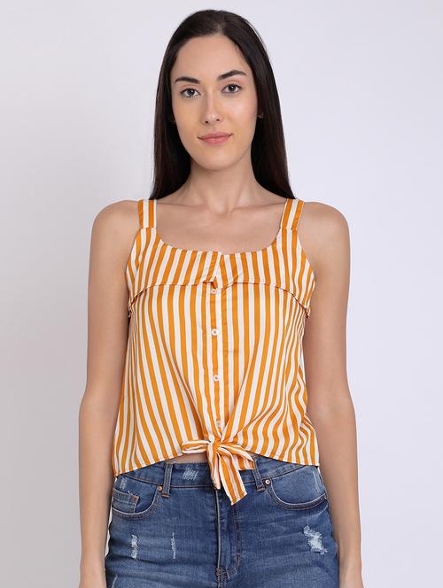 women's crop shoulder strap top - 16675214 - Standard Image - 0