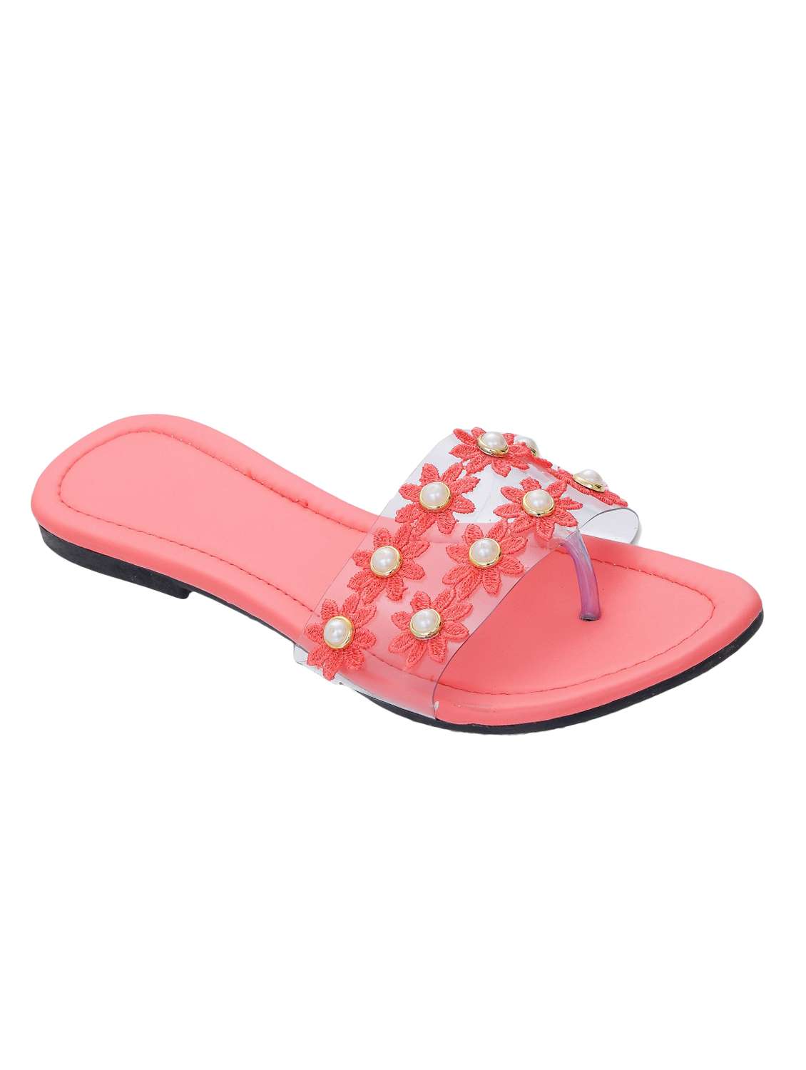 pink slip on sandals