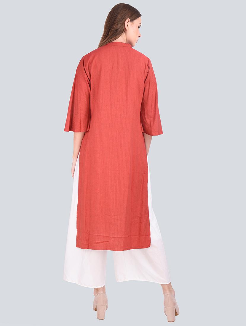 solid straight ethnic dress - 16677539 - Standard Image - 2