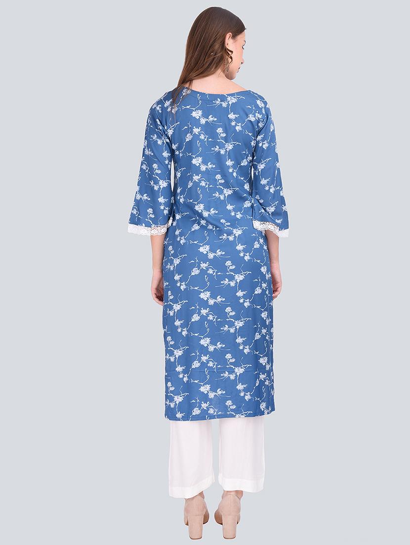 floral printed kurta palazzo set - 16677548 - Standard Image - 2