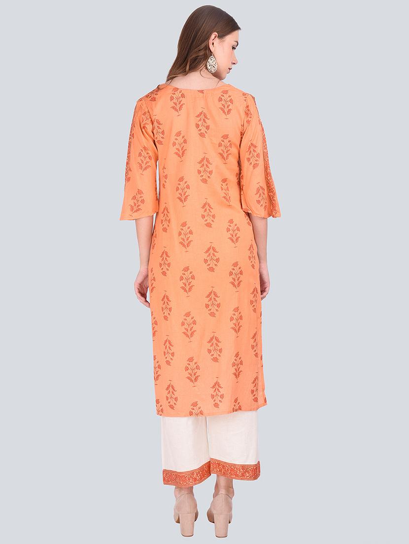 floarl printed kurta palazzo set - 16677550 - Standard Image - 2