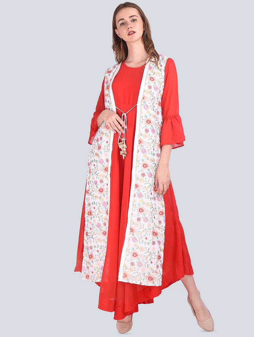 layered kurta dupatta set - 16677565 - Standard Image - 2