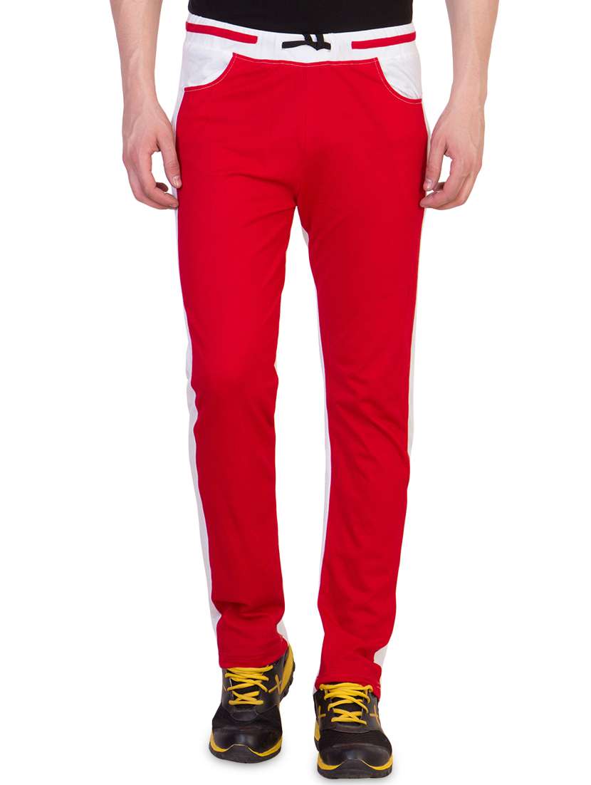 red color block track pant
